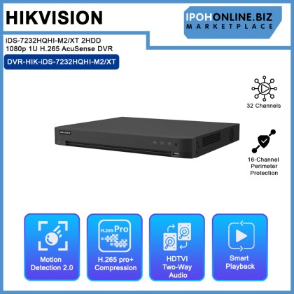 HIKVISION iDS-7232HQHI-M2/XT 32-ch 2HDD 1080p 1U H.265 AcuSense DVR